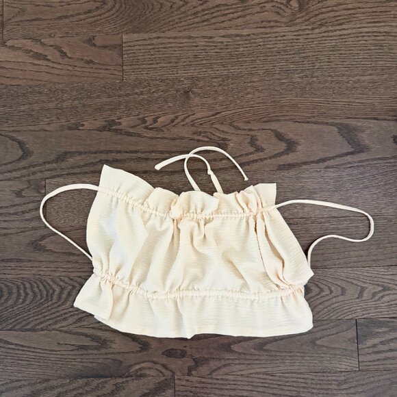 Cream Ruffle Crop Top - Picture 7 of 7